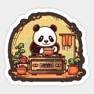 Cute chef panda bear Sticker